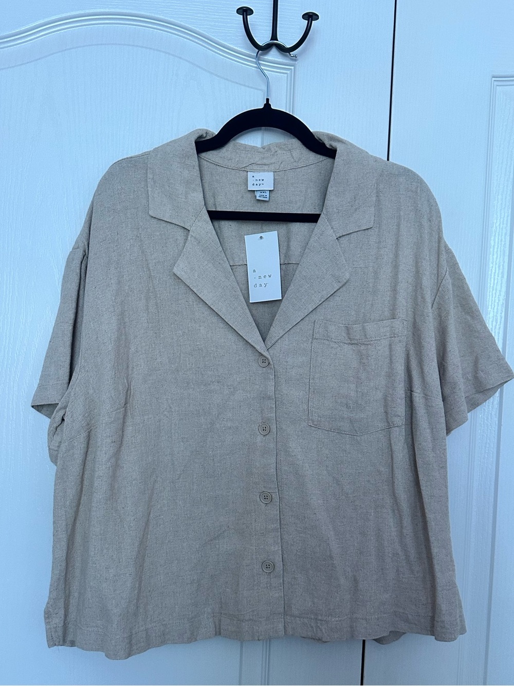 A New Day Khaki Linen Button Up